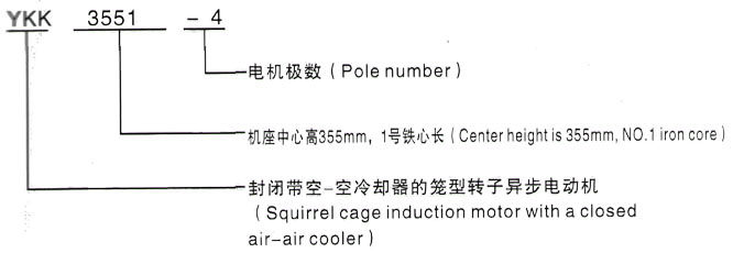 YKK系列(H355-1000)高压YJTFKK4502-2三相异步电机西安泰富西玛电机型号说明